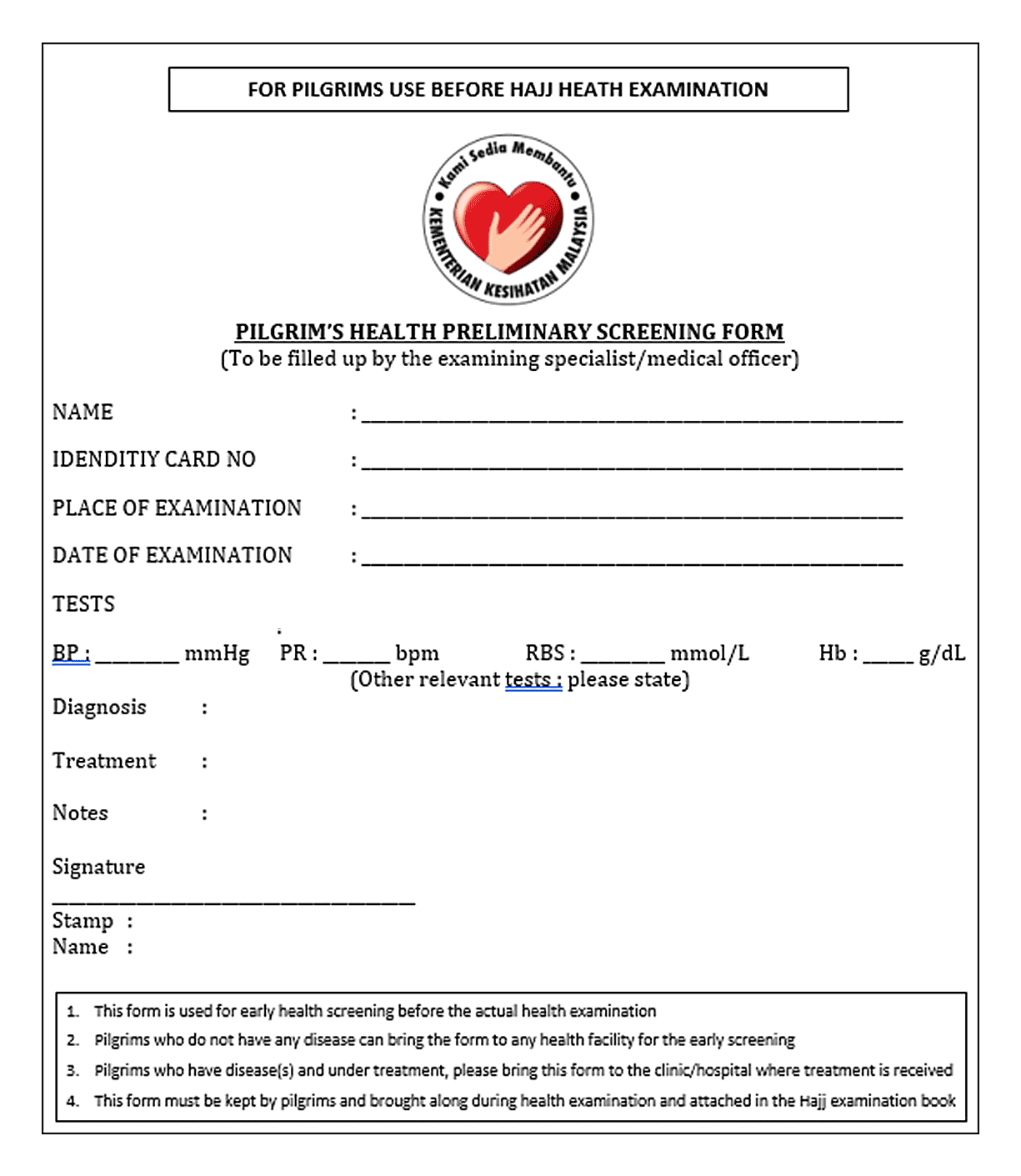 E health declaration form sabah