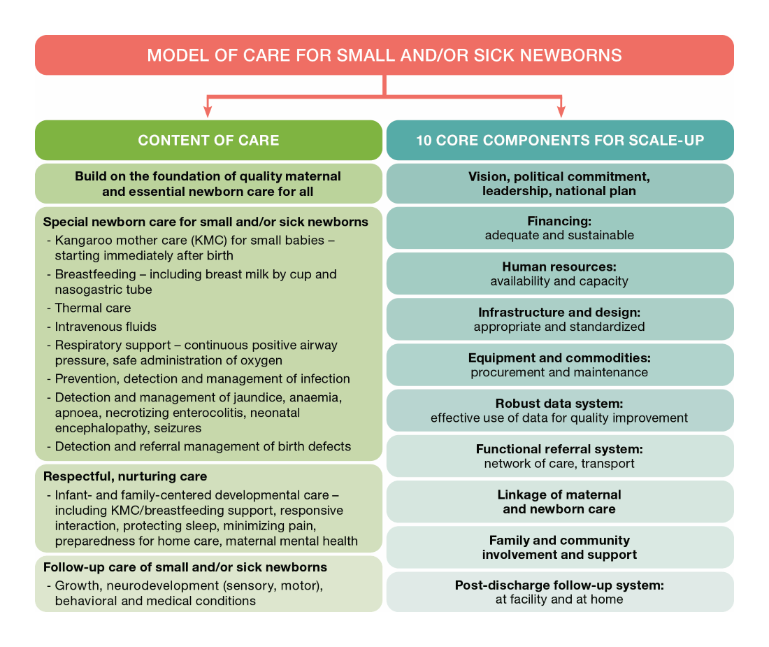 A comprehensive model for scaling up care for small and/or sick newborns at  district level–based on country experiences presented at a WHO-UNICEF  expert consultation — JOGH